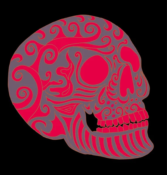 Tattoo tribal mexican skull vector art — Stock Vector