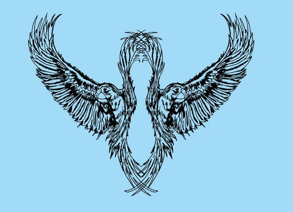 Tatuering stam fåglar vektor konst — Stock vektor