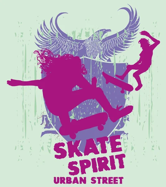 Urban Skate Spirit Vektor Kunst — Stockvektor