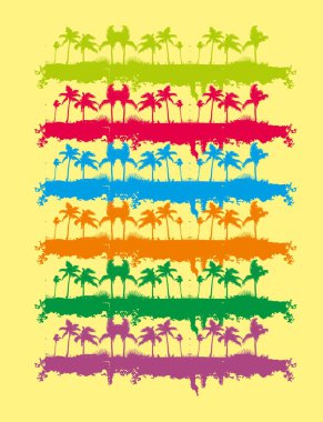 Tropik Palm Beach vektör sanatı