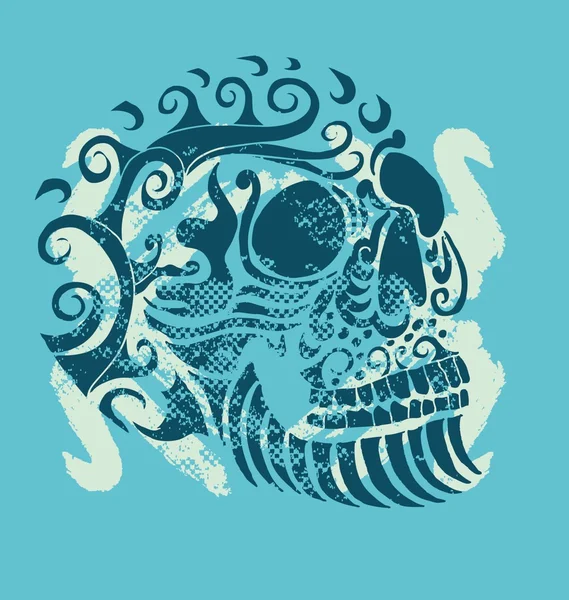 Tatuaje tribal cráneo vector arte — Vector de stock