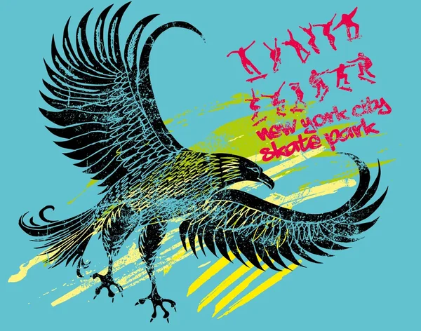 Águila atlética espíritu vector arte — Vector de stock