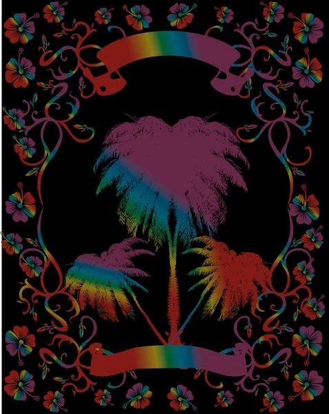 Paradise palm beach vector art — Stock Vector