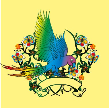 ebegümeci ve şerit kalkan vektör sanat