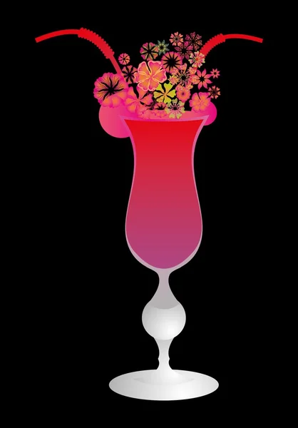 Mix kleur cocktail glas vector kunst — Stockvector