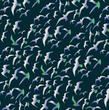 Kuş silueti vektör sanatını ayarlar