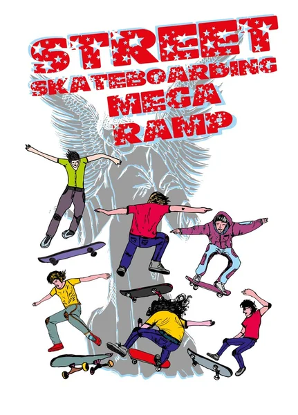 Αστική ομάδα skate διάνυσμα τέχνης — Διανυσματικό Αρχείο