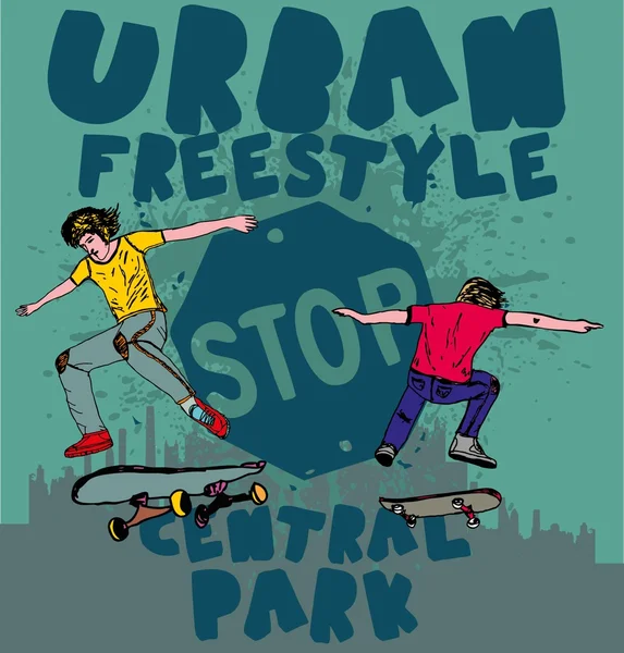 Urban Skate Team Vektorkunst — Stockvektor