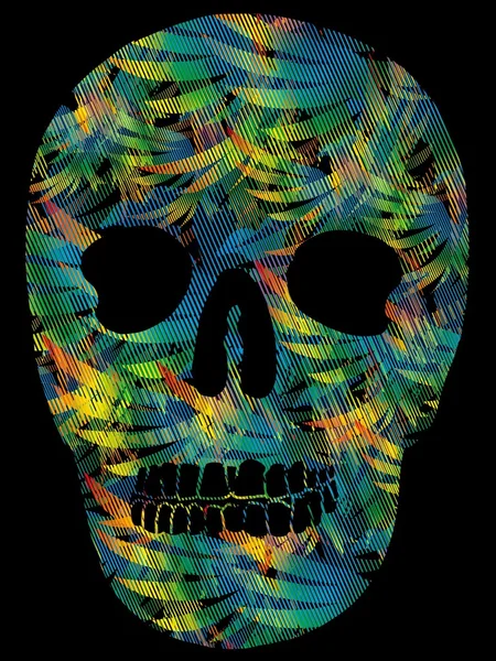 Dövme kabilesi Meksika kafatası vektör sanatı — Stok Vektör