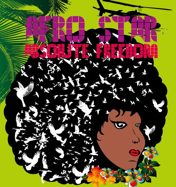 Afro disco girls vector art — Stock Vector