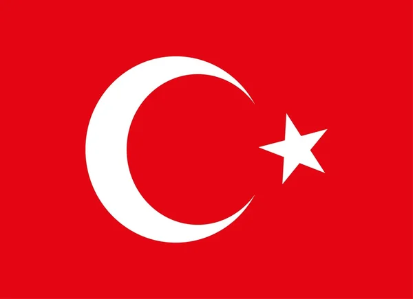 Turkyně červená vlajka vektor art — Stockový vektor