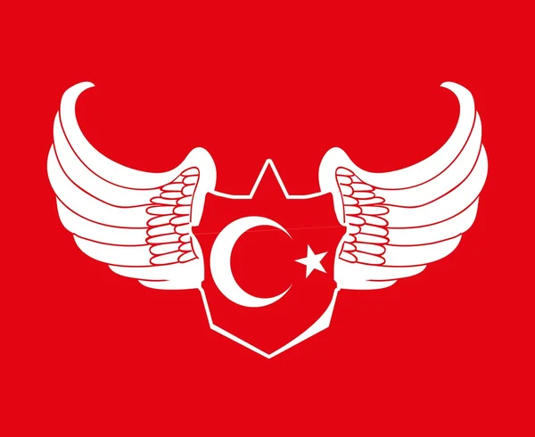 Turkish red flag vector art — Stock Vector