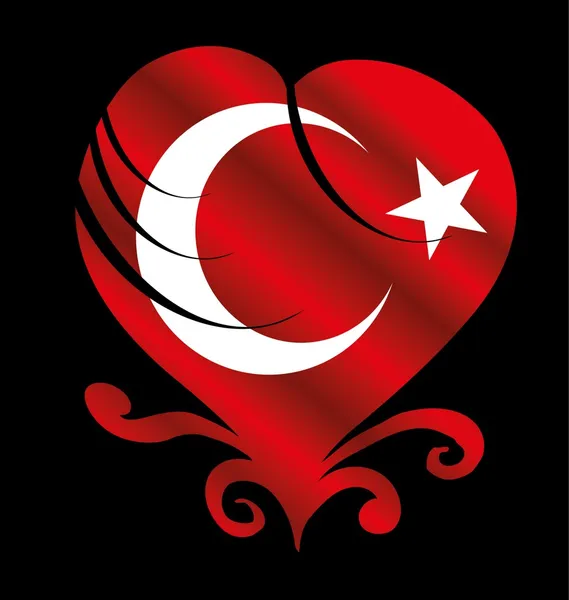 Turkish red flag vector art — Stock Vector