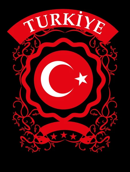 Seni vektor tanda merah turkish - Stok Vektor