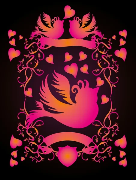 Tattoo tribal vogels frame vector kunst — Stockvector