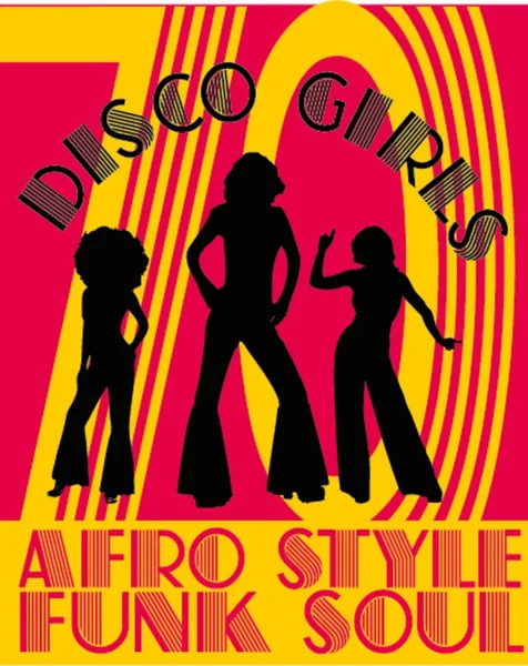 Afro disco meisjes vector kunst — Stockvector
