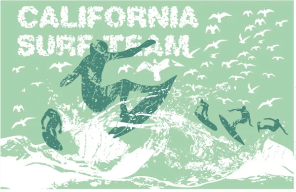 Pacific surfer vector grafisch ontwerp — Stockvector