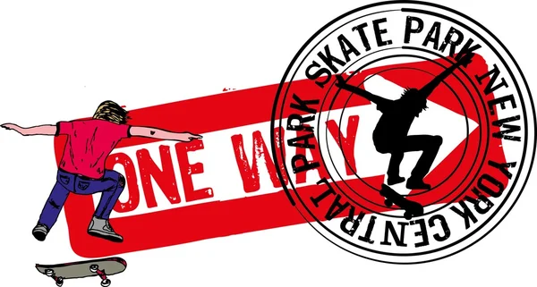 Skate urbano equipe arte vetorial — Vetor de Stock