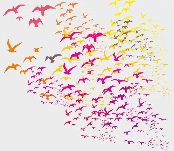 Kuş silueti vektör sanatını ayarlar