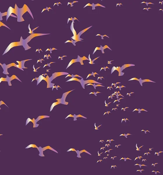 Aves silueta sets vector arte — Archivo Imágenes Vectoriales