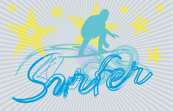 Pacific surfer vector grafisch ontwerp — Stockvector