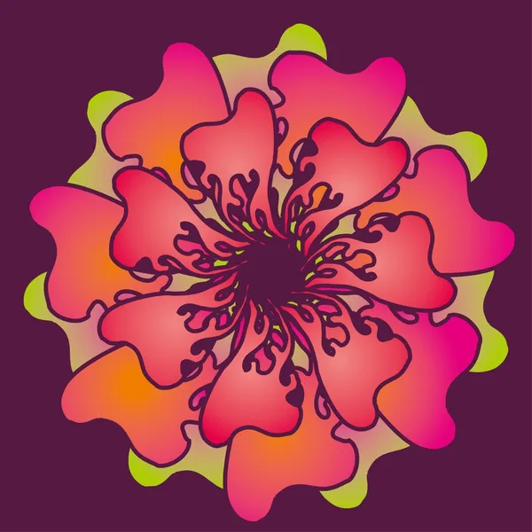 Primavera hibisco flor vector arte — Archivo Imágenes Vectoriales