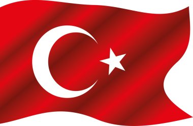 Türk kırmızı bayrak vektör sanatı