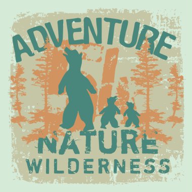 Kışın açık hava ayı vektör sanatı