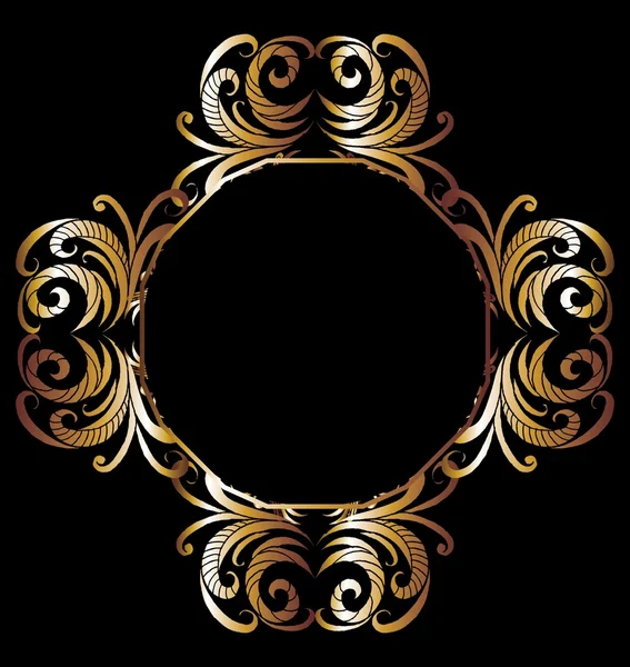 Cadre tribal doré art vectoriel — Image vectorielle