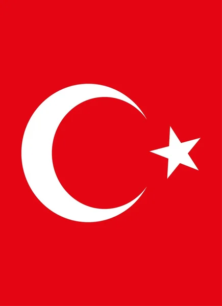 Turca bandiera rossa vettoriale arte — Vettoriale Stock