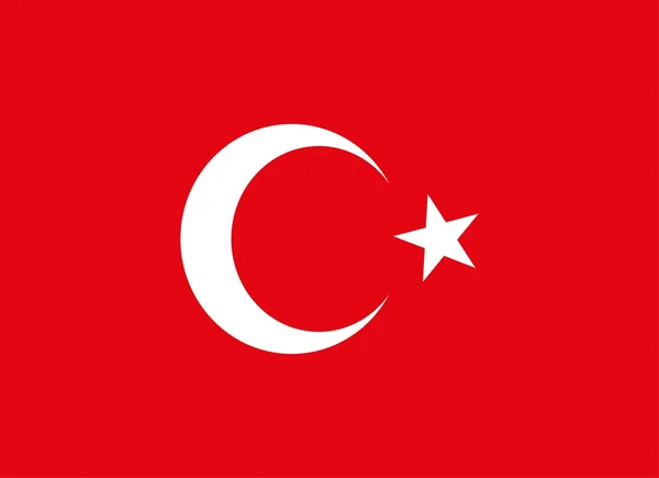 Türk kırmızı bayrak vektör sanatı — Stok Vektör