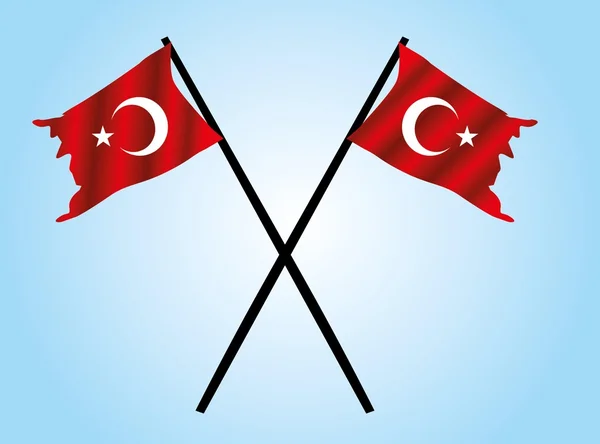 Arte vetorial bandeira vermelha turca — Vetor de Stock