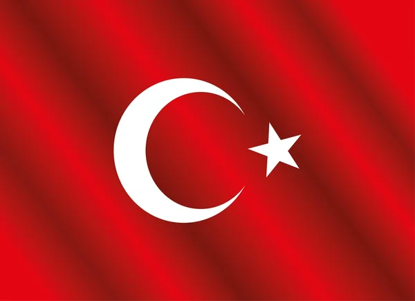 Turkish red flag vector art — Stock Vector