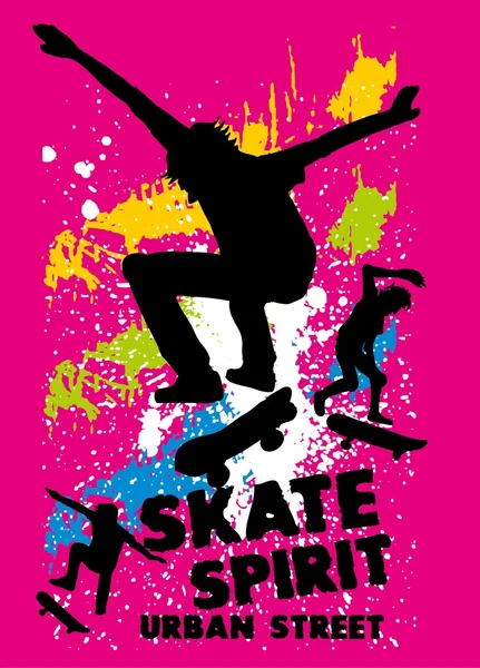 Skate urbain esprit vecteur art — Image vectorielle