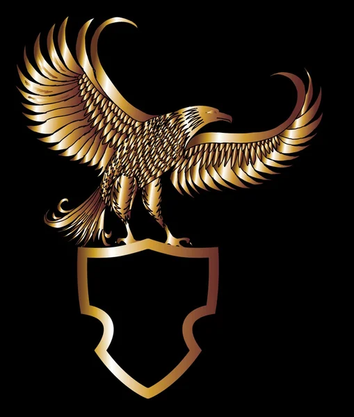 Altın kartal kalkan vektör sanatı