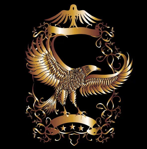 Altın kartal kalkan vektör sanatı