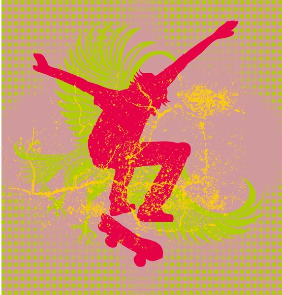 Skate urbain esprit vecteur art — Image vectorielle