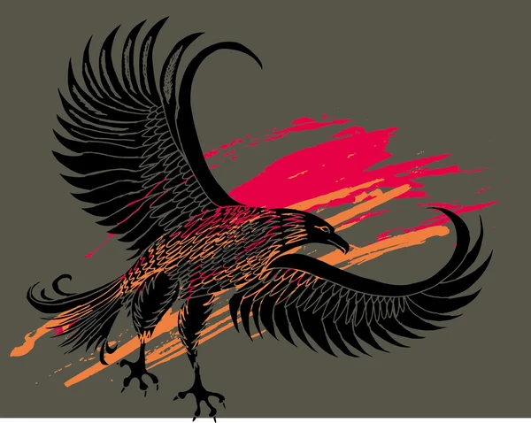 Águila atlética espíritu vector arte — Vector de stock