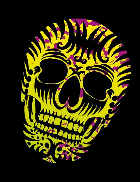 Tattoo tribal skull vector art — Stock Vector
