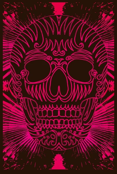 Tattoo tribal skull vector art — Stock Vector