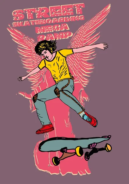 Stedelijke skate spirit vector kunst — Stockvector