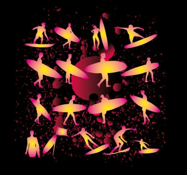 Pasifik sörfçü vektör grafik tasarım