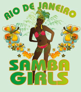Palm Beach samba kızları vektör sanatı