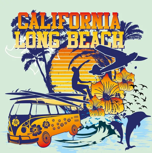 Pasifik Okyanusu sörfçüsü kızlar vektör sanatı