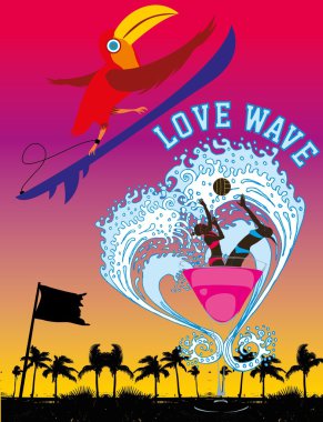 Renkli kokteyl cam vektör sanatı