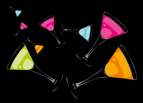 Mélange couleur cocktail verre vecteur art — Image vectorielle