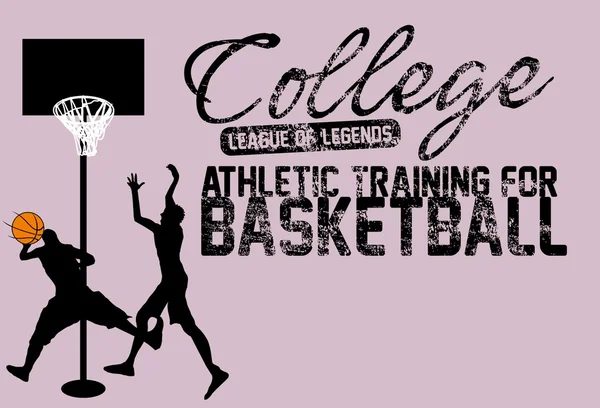 Collège basket-ball sport vecteur art — Image vectorielle