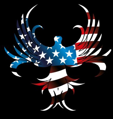 Amerikan bayrağı ve kartal vektör sanatı