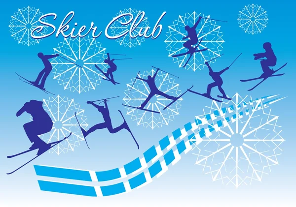Freestyler winter sports skier vector art — Stock Vector
