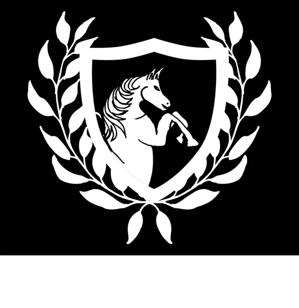 Black and white horse vector art — Stock Vector